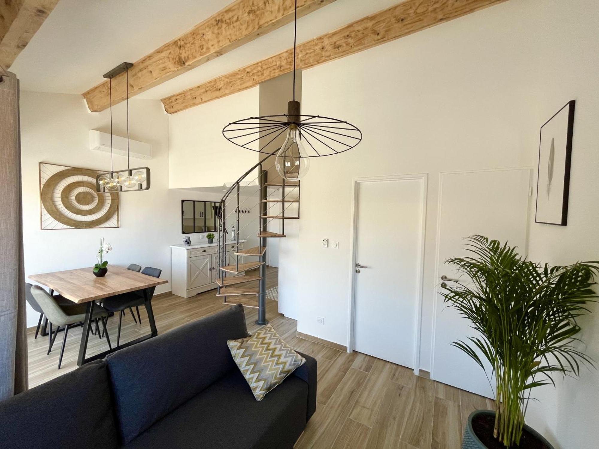 Duplex Centre Ville - 50M De La Plage - Clim - Garage - Netflix 르그로뒤후아 객실 사진